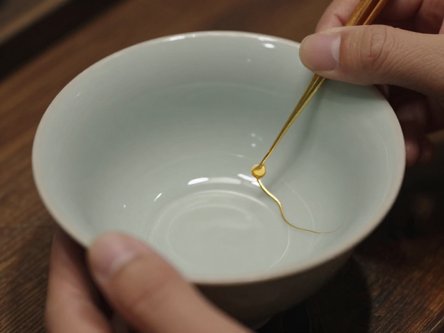 传统金缮修复工艺，古陶瓷修复中的金缮美学与匠心传承