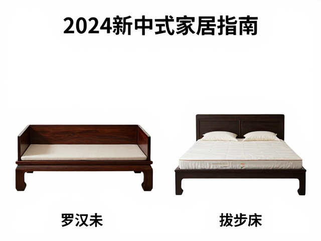 罗汉床与拔步床区别，会客兼用如何选？2024新中式家居指南