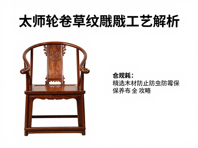 太师椅卷草纹雕花工艺解析,精选木材防虫防霉保养全攻略