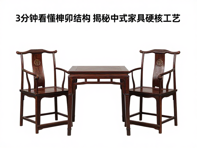 太师椅配八仙桌组合，3分钟看懂榫卯结构，揭秘中式家具硬核工艺