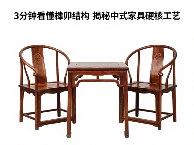 太师椅配八仙桌组合，3分钟看懂榫卯结构，揭秘中式家具硬核工艺