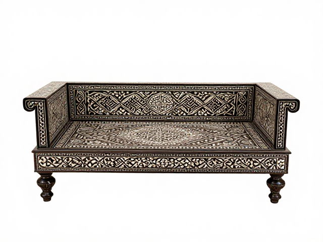 波斯雕花坐榻镶嵌工艺解析，成套陈设为何溢价明显？