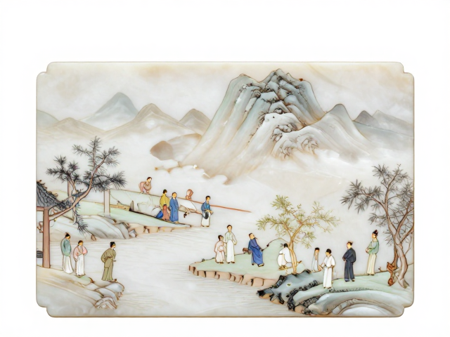 白贝镶嵌工艺解析，宫廷题材山水人物为何更受追捧？
