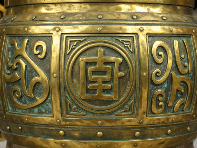 黄铜仿古构件暗八仙纹赏析，近距离查看铆接痕迹工艺细节