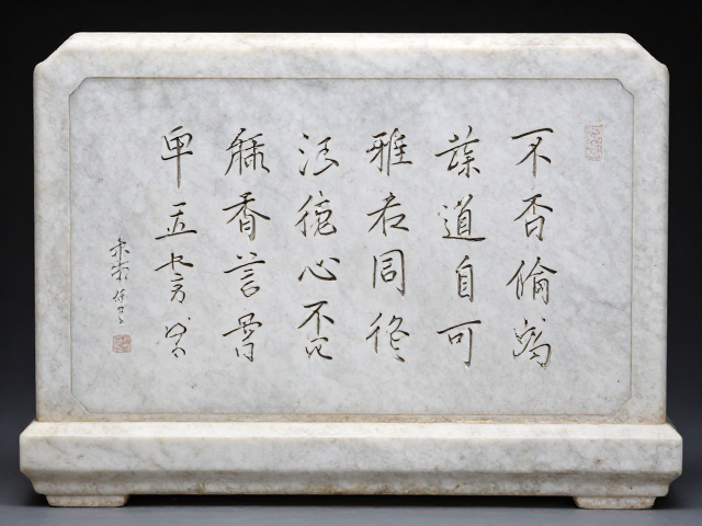 汉白玉石料配嵌石椅背，文人题刻加持，尽显雅致风骨