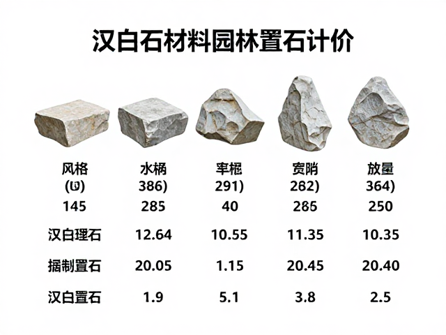 汉白玉石料园林置石按体量计价，传承来源清晰