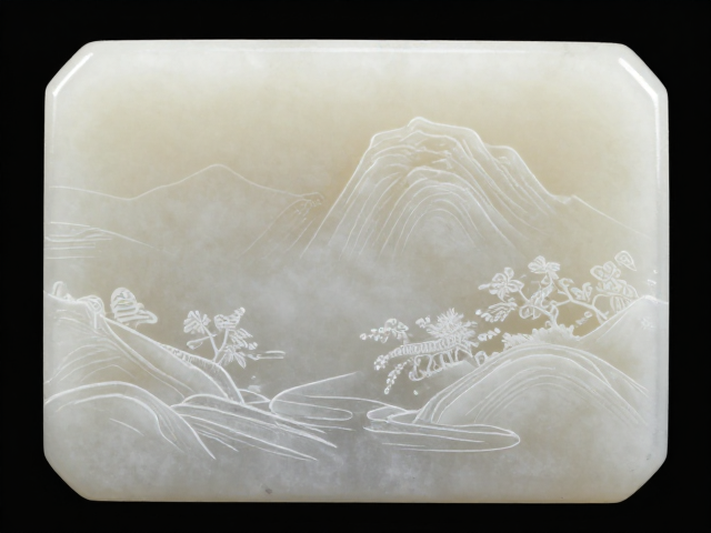 汉白玉石料形态完整，雕刻山水意境深远，尽显东方美学