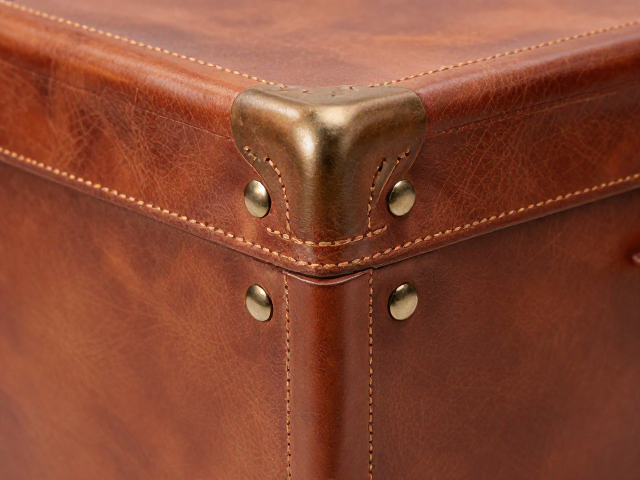 老牛皮面料箱包工艺，缝线钉扣与箱柜包角细节解析