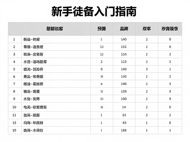 基础装备清单与预算分配