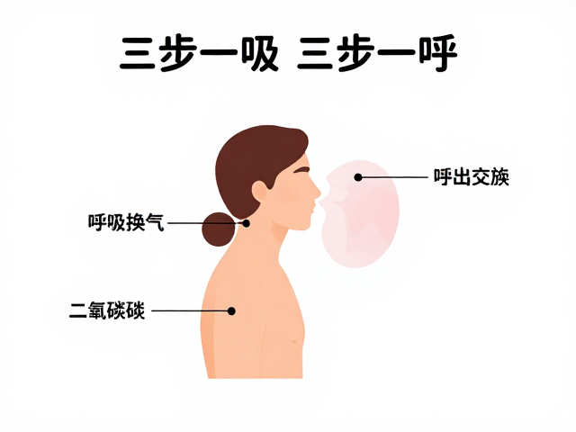 三步一吸三步一呼,如何顺畅换气排出二氧化碳