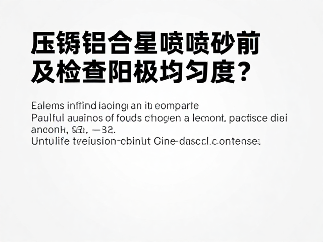 压铸铝合金喷砂前如何检查阳极均匀度？专业指南