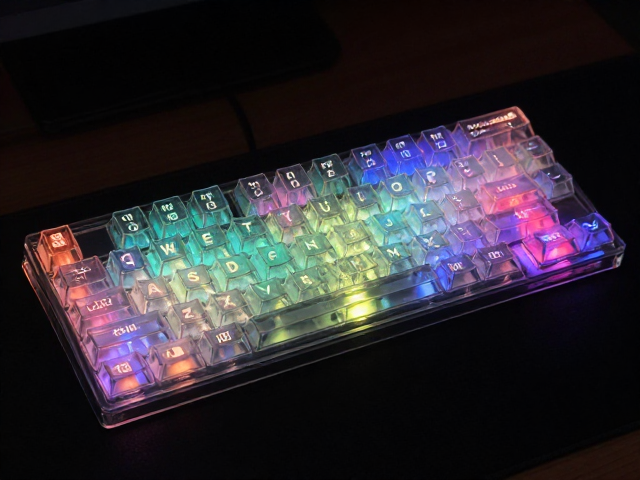 透明PC键帽透光字符霓虹幻彩,高颜值客制化机械键盘选购指南