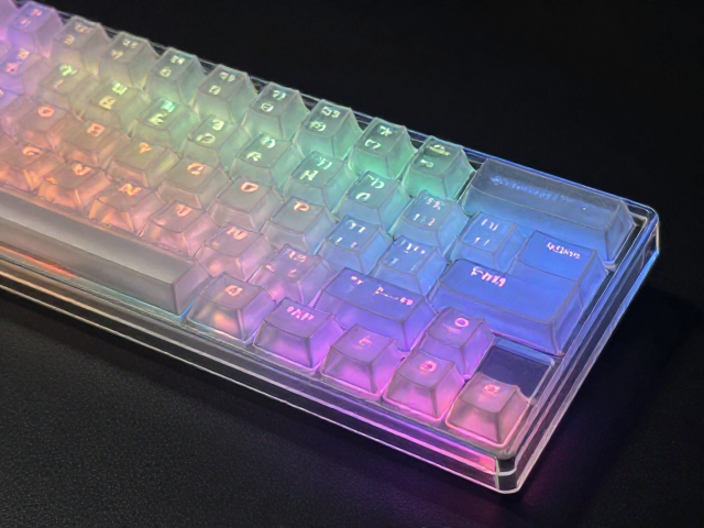 透明PC键帽测试，厚度如何影响RGB背光键盘手感？