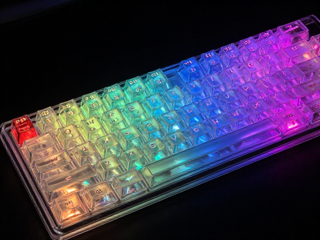 透明PC键帽UV打印霓虹幻彩，打造高颜值客制化机械键盘