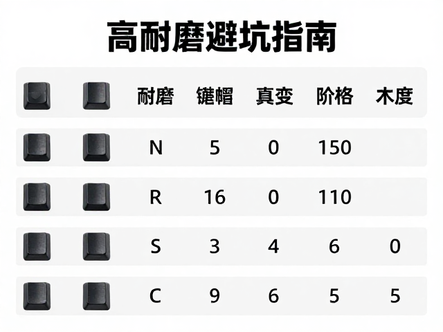 黑POM键帽厚度怎么选？高耐磨性避坑指南