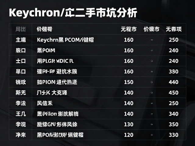 Keychron黑POM键帽二手市场活跃，入手避坑指南与价格分析