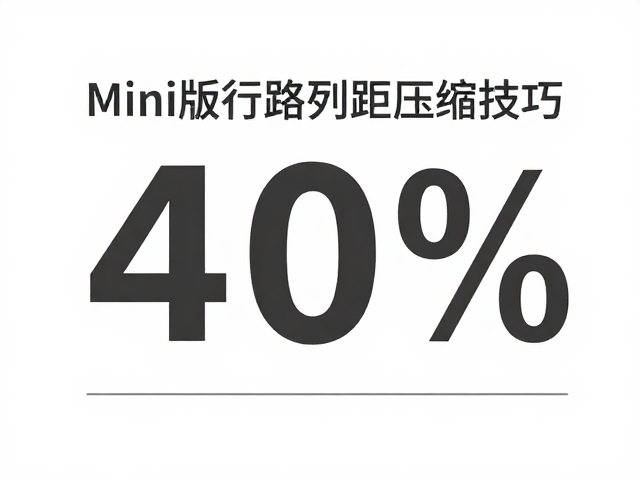 Mini版行距列距压缩技巧，40%，数字区高效排版指南