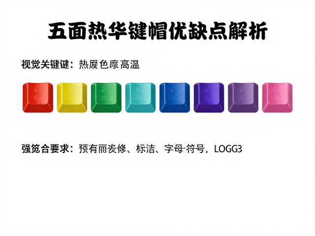 五面热升华键帽优缺点解析，色彩持久但怕高温，搭配热升华打印机选购指南