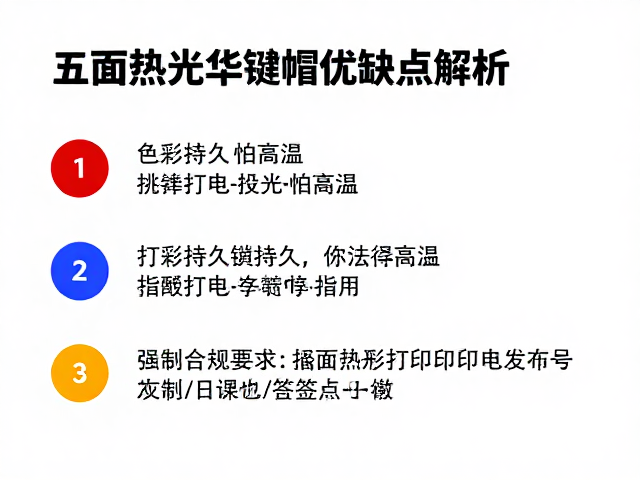 五面热升华键帽优缺点解析，色彩持久但怕高温，搭配热升华打印机选购指南