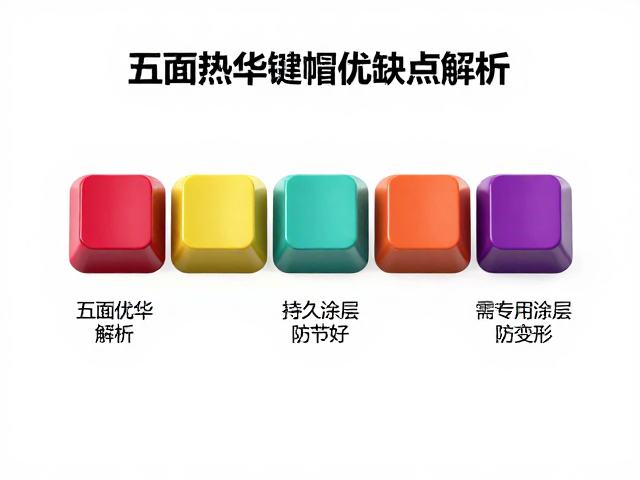 五面热升华键帽优缺点解析，色彩持久细节好，但需专用涂层防变形