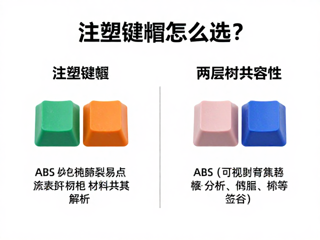 双色注塑键帽怎么选？解析ABS鲜艳易裂痛点与两层材料兼容性