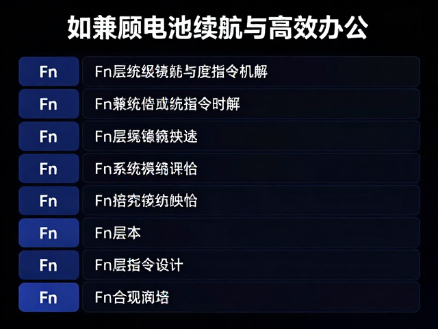 多媒体功能键帽，Fn层详解，如何兼顾电池续航与高效办公