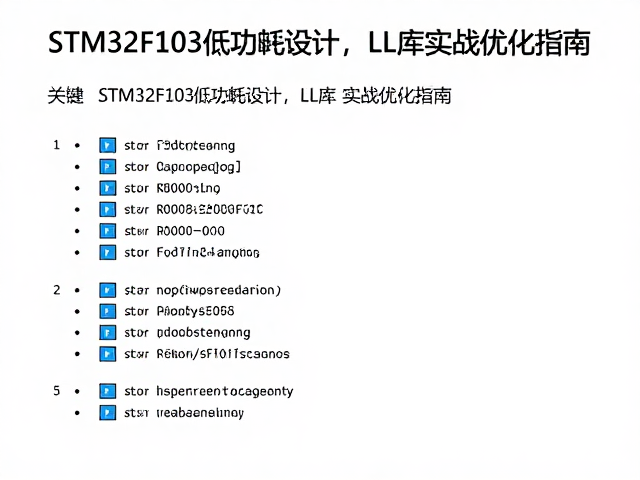 STM32F103低功耗设计，LL库实战优化指南