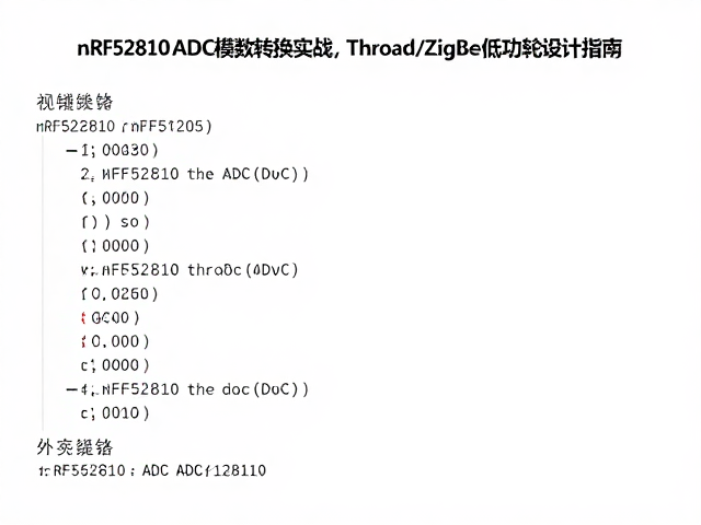 nRF52810 ADC模数转换实战，Thread/Zigbee低功耗设计指南