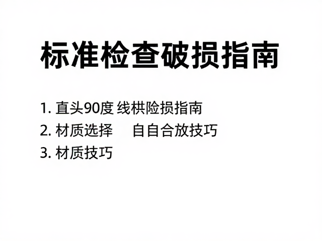 直头90度线材检查破损指南，材质选择与自检技巧