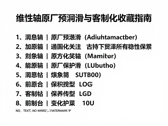 线性轴原厂预润滑与客制化收藏指南