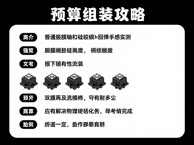 预算组装攻略，普通薄膜轴配硅胶碗回弹手感实测