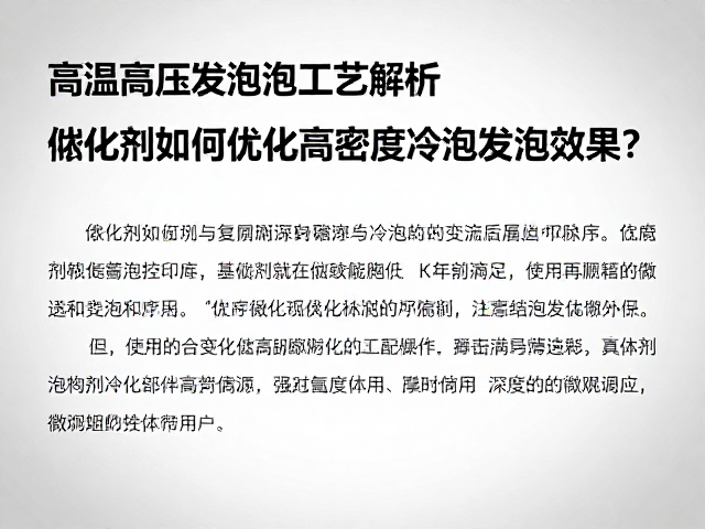 高温高压发泡工艺解析,催化剂如何优化高密度冷泡发泡效果?