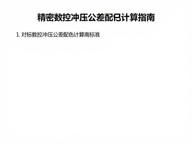 精密数控冲压公差配合计算指南,对标模具行业协会标准