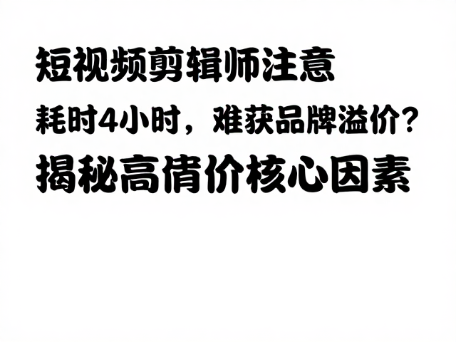 短视频剪辑师注意,耗时4小时,难获品牌溢价?揭秘高溢价核心因素