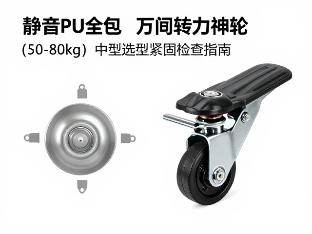 静音PU全包万向脚轮(50-80kg)中型选型与螺丝紧固检查指南