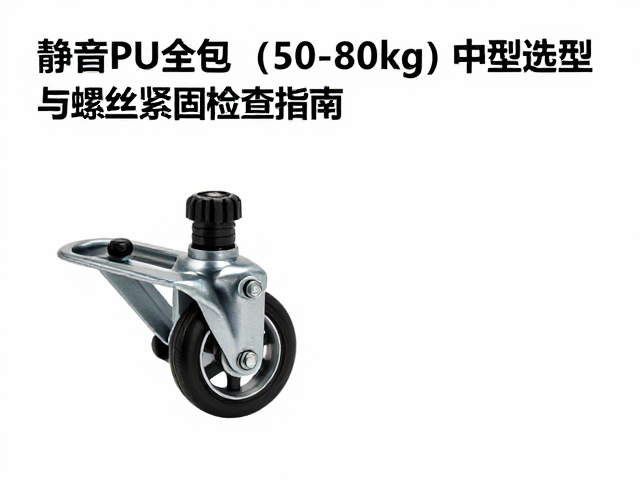 静音PU全包万向脚轮(50-80kg)中型选型与螺丝紧固检查指南