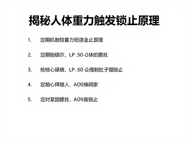 揭秘人体重力触发锁止原理,核心机制与定期紧固螺丝的必要性