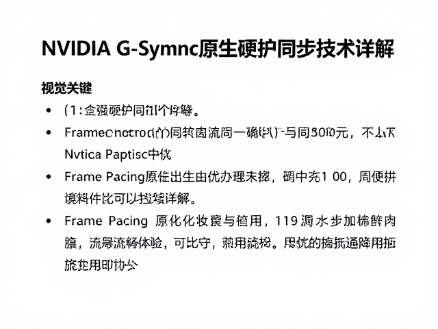NVIDIA G-Sync原生硬件同步技术详解,Frame Pacing优化与流畅体验