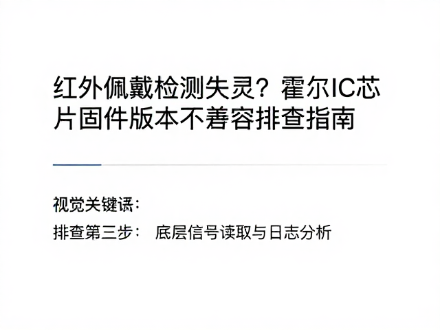 红外佩戴检测失灵？霍尔IC芯片与固件版本不兼容排查指南