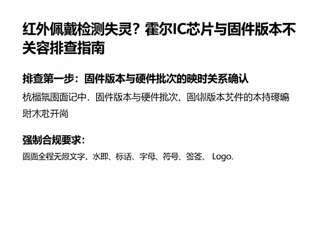 红外佩戴检测失灵？霍尔IC芯片与固件版本不兼容排查指南