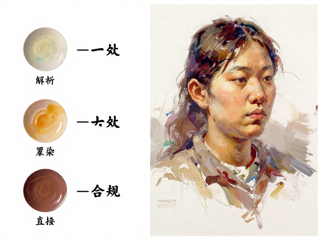 颜料物理属性解析，罩染与直接画法并置的技法对比
