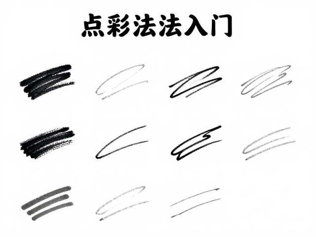 点彩技法入门,基础笔触控制与笔法练习指南