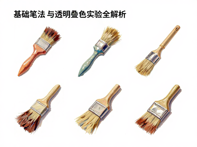 猪鬃油画笔怎么用？基础笔法与色彩透明叠色实验全解析