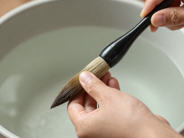 毛笔保养，揉搓拍打清洁笔毛灰尘的正确手法