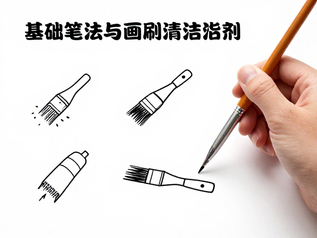 艺术疗愈工作坊,基础笔法与画刷清洁溶剂的使用指南