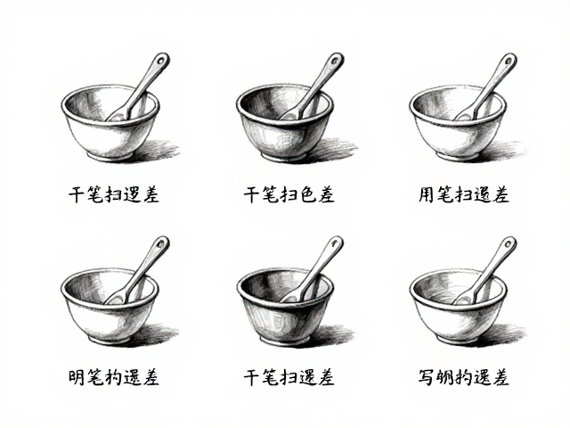 静物写生干货,如何用干笔扫出色差?基础笔法详解