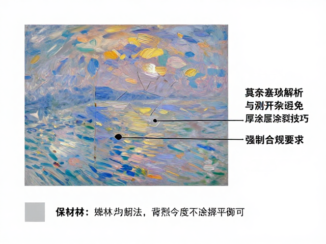 莫奈破碎笔触解析,基础笔法与避免厚涂层开裂技巧
