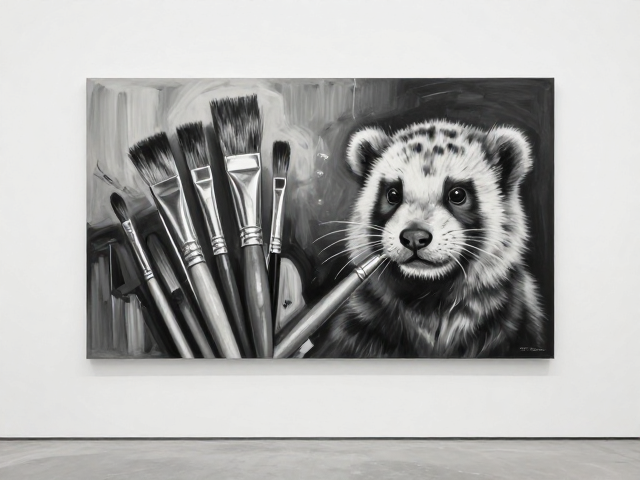 当代艺术展揭秘，貂毛画笔如何重塑基础笔法与创作灵魂