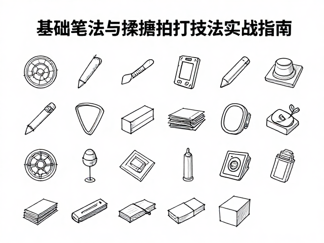 插画设计素材库,基础笔法与揉搓拍打技法实战指南