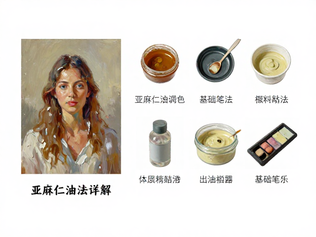 油画罩染技法详解，亚麻仁油调色与基础笔法应用指南